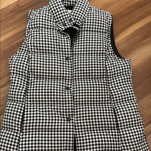 Black and White Checkered Puffer Vest